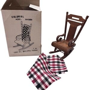 Vintage Rocker Chair Dollhouse Miniature Wood Box